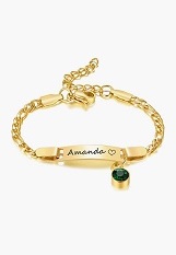 lovely mini gold personalized kids birthstone bracelet